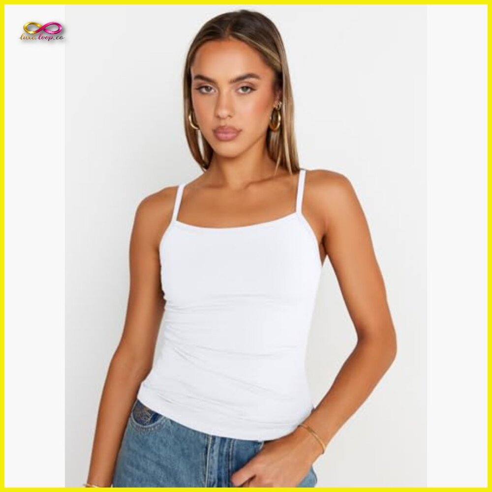 Adjustable Spaghetti Strap Camisole Square Neck Y… - image 2